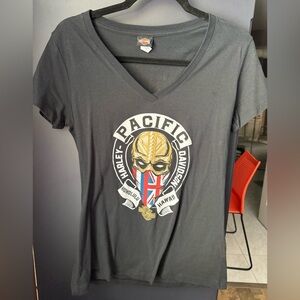 Harley-Davidson Black Graphic V-Neck Tee HAWAII